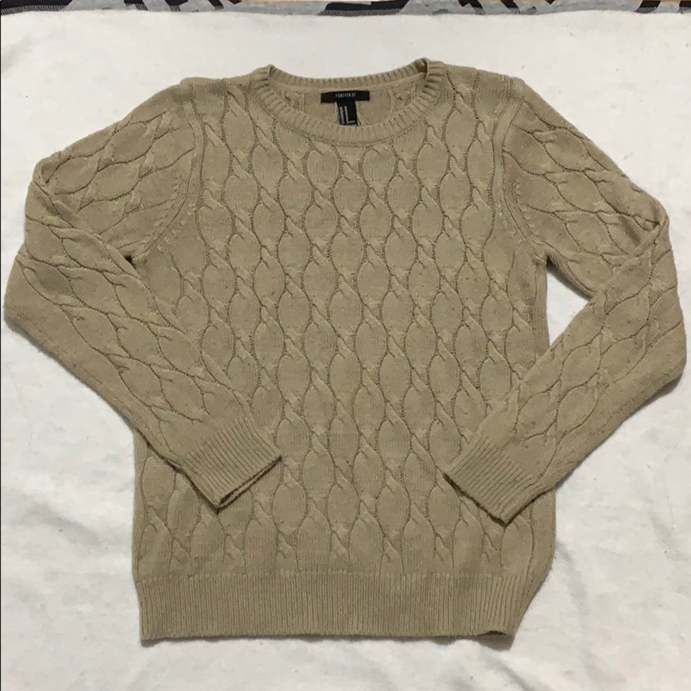Beige Pullover Medium Forever 21 Sweater